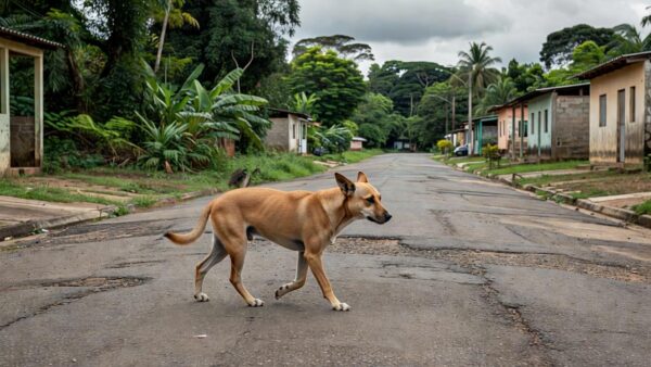 Cadela encontrada nas ruas de Porto Velho após reportagem