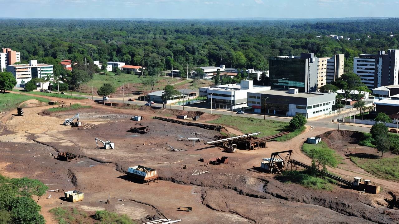 Vista de Ariquemes mostrando ciclo da cassiterita e cidade moderna em Rondônia