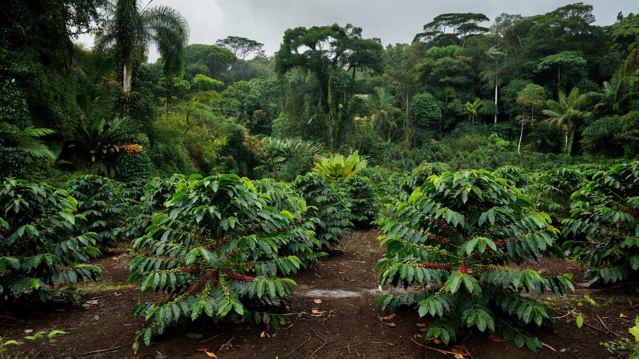 Plantação de café robusta amazônico em Ariquemes, Rondônia