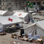 Hospital de campanha da Marinha do Brasil após terremotos na Venezuela