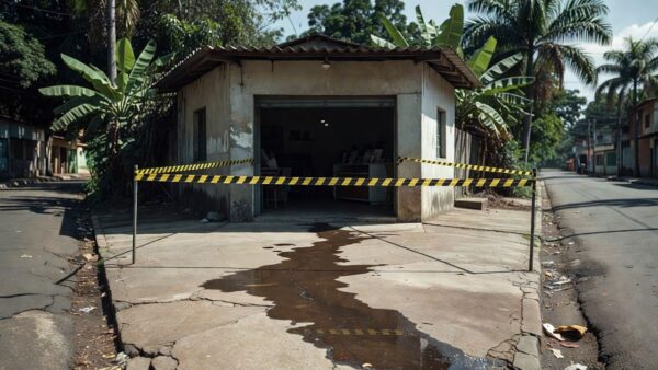 Padaria em Porto Velho com sinais de incidente envolvendo líquido inflamável