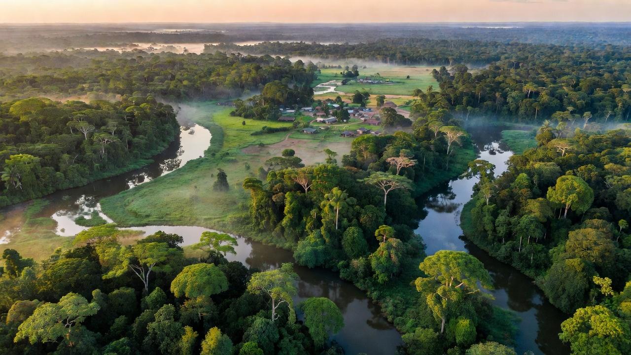 Paisagem rural de Rondônia com florestas e rios representando rejeição acima de 60%