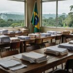 Sala de reuniões do Sindsef/RO com documentos de servidores federais
