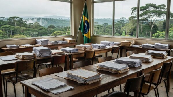 Sala de reuniões do Sindsef/RO com documentos de servidores federais