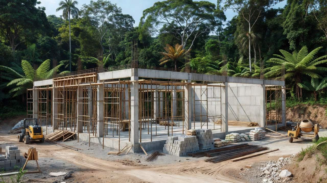 Canteiro de obras para creche no bairro São Francisco em Ji-Paraná