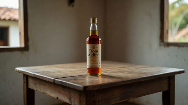 Garrafa de cachaça Dom Aldino vencida em sorteio no Brasil
