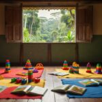 Sala de brincadeiras infantis em escola de Porto Velho com brinquedos educativos