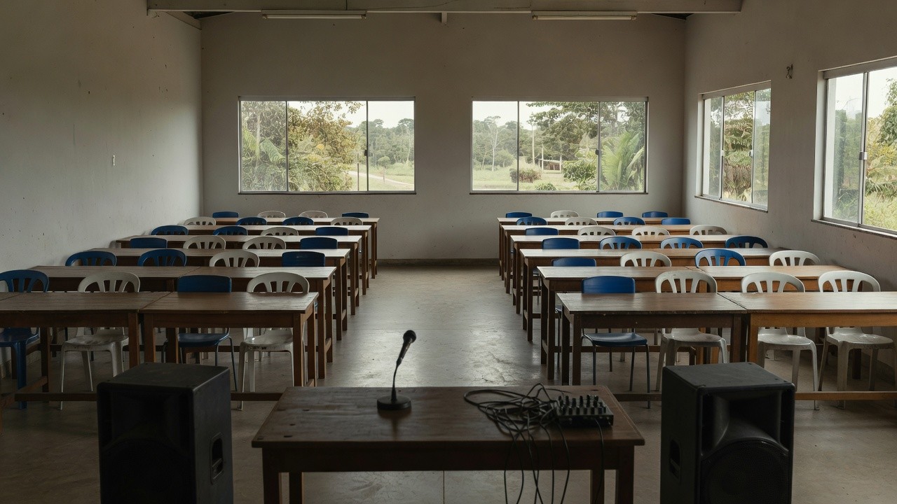 Sala de audiência pública do MPEduc em Machadinho D'Oeste, Rondônia