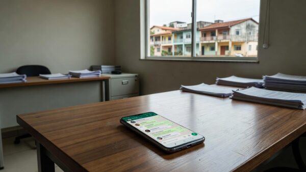 Smartphone com WhatsApp para autoatendimento da Prefeitura de Jaru