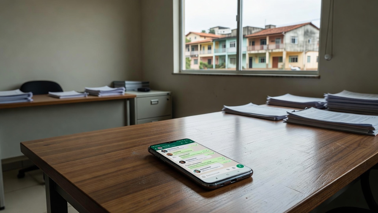 Smartphone com WhatsApp para autoatendimento da Prefeitura de Jaru