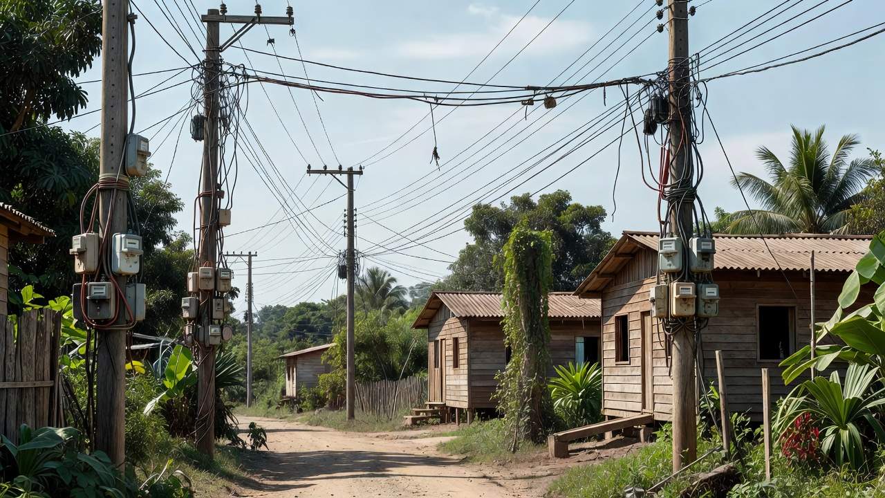 Conexões elétricas irregulares e medidores em Porto Velho
