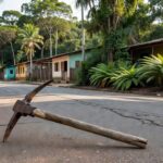 Picareta abandonada em rua de Porto Velho após discussão