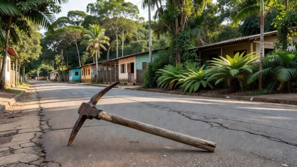 Picareta abandonada em rua de Porto Velho após discussão