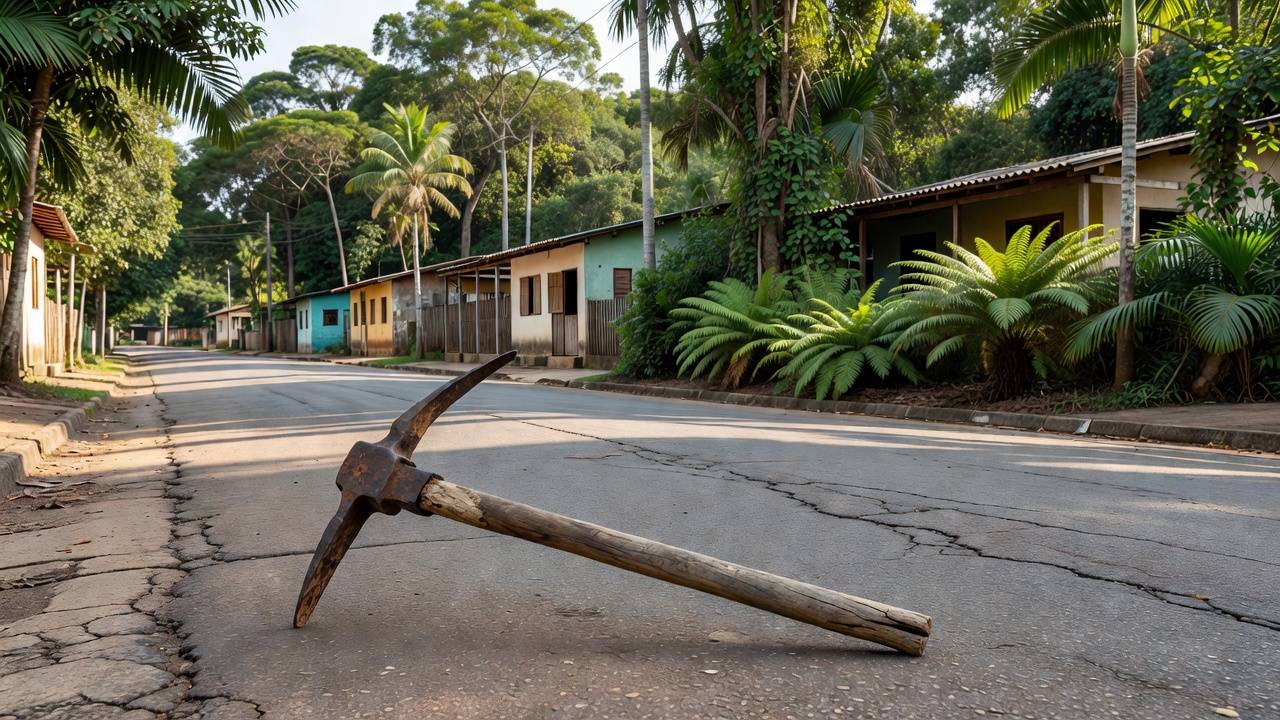 Picareta abandonada em rua de Porto Velho após discussão