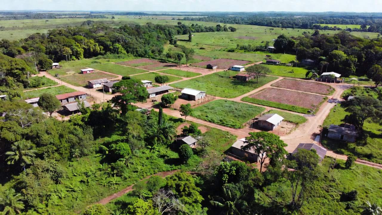Área rural em Jaci-Paraná com lotes demarcados para regularização fundiária em Porto Velho