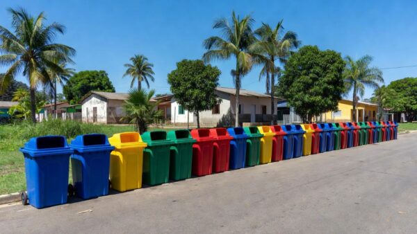 Contêineres de coleta seletiva instalados pela Prefeitura de Jaru