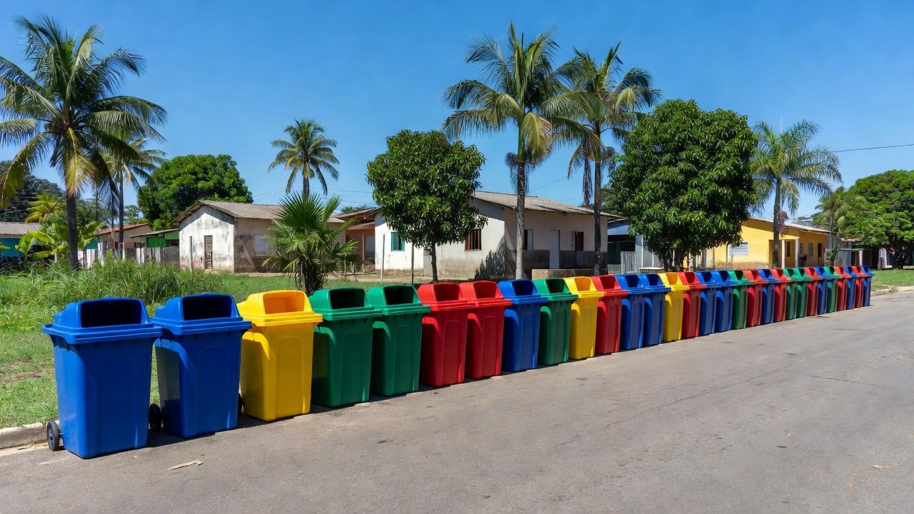 Contêineres de coleta seletiva instalados pela Prefeitura de Jaru