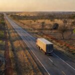 Caminhão em rodovia brasileira durante viagem de trabalho