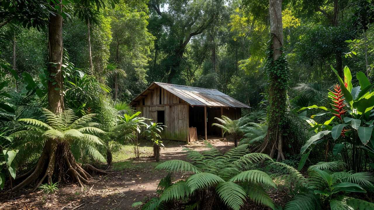 Terreiro de matriz africana em Manaus com vegetação tropical, simbolizando isenção de IPTU
