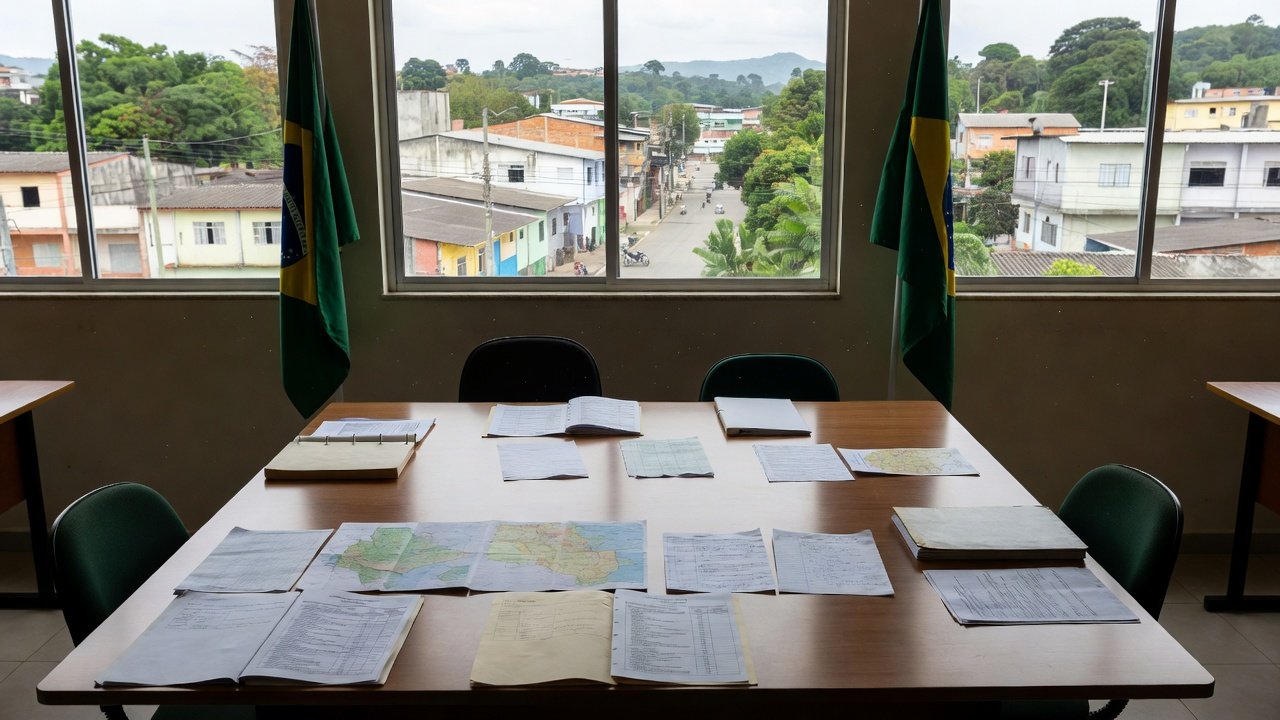 Sala de coordenação de pré-campanha política em Ariquemes, Rondônia