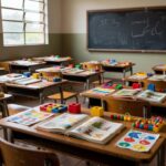 Sala de aula em Ji-Paraná com materiais para inclusão escolar