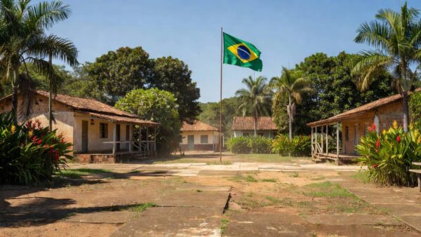 Praça pública em Vilhena, Rondônia, simbolizando pré-candidatura ao governo