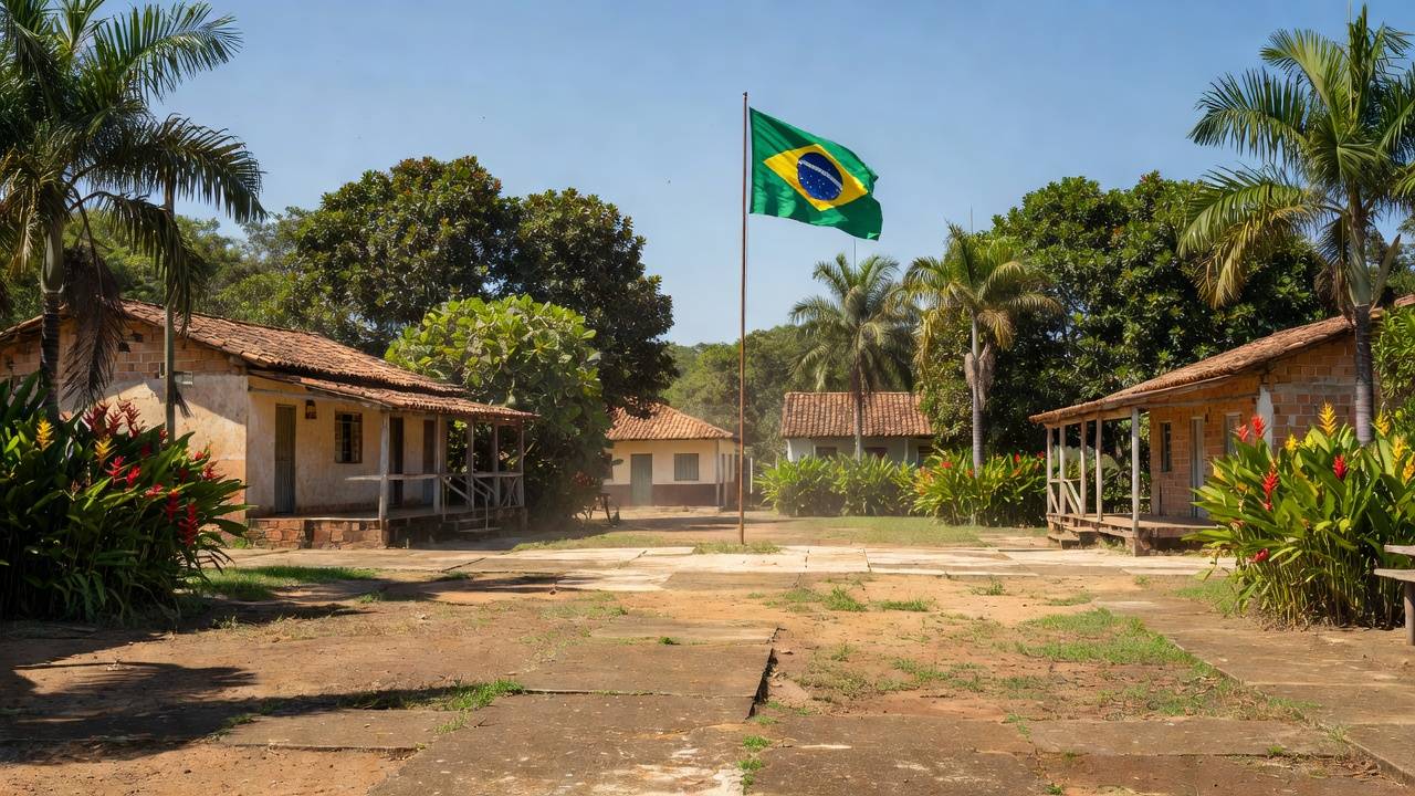 Praça pública em Vilhena, Rondônia, simbolizando pré-candidatura ao governo