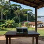 Urna eleitoral em centro de votação em Rondônia durante pesquisa para governador