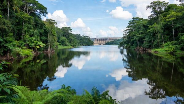 Lagos da usina hidrelétrica do Jamari em Rondônia cercados por floresta amazônica