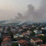 Fumaça de queimadas visível sobre a cidade de Porto Velho