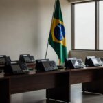 Sala do TSE com urnas eletrônicas representando combate à desinformação nas eleições