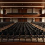 Auditório vazio em Porto Velho preparado para convenção estadual da FEDUP