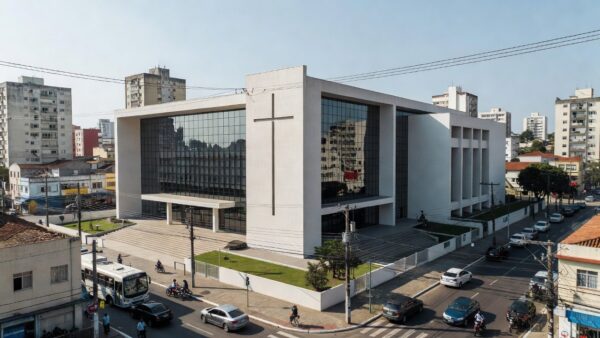 Igreja evangélica no Brasil simbolizando expansão da influência cristã