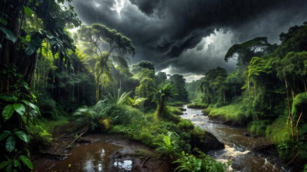Chuvas fortes na floresta amazônica do Amazonas e Roraima registradas pelo Inmet