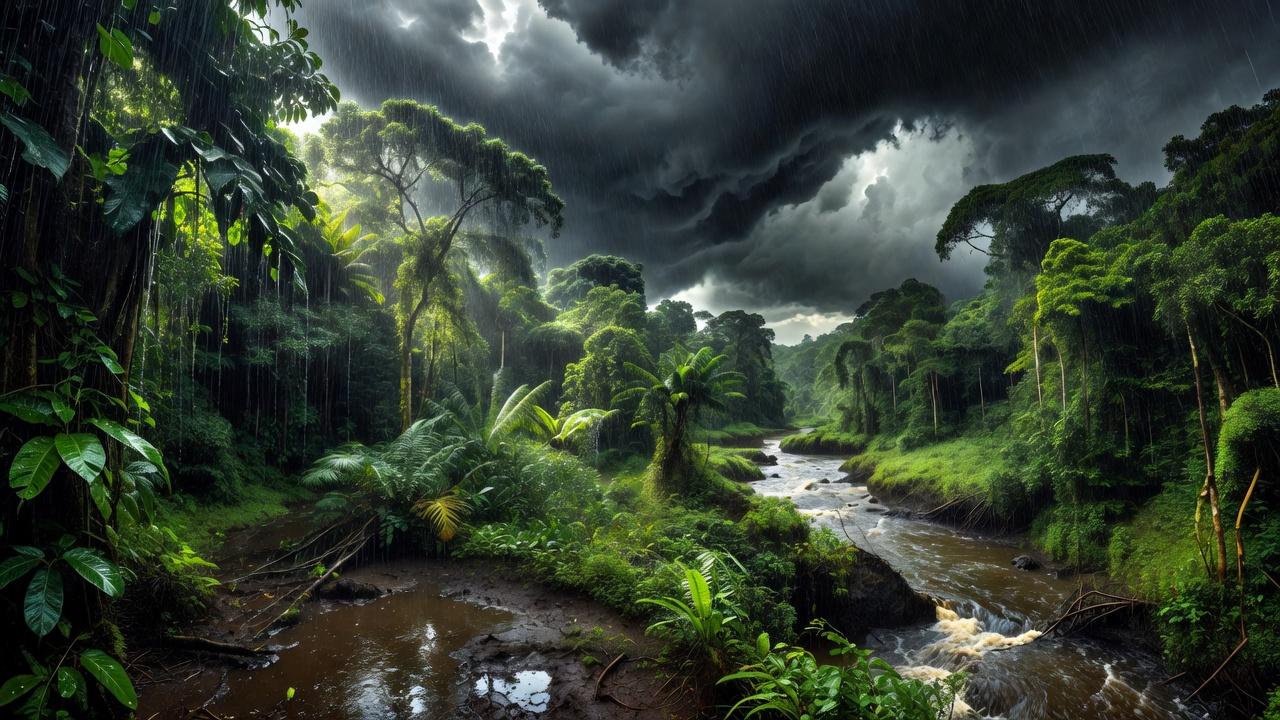 Chuvas fortes na floresta amazônica do Amazonas e Roraima registradas pelo Inmet