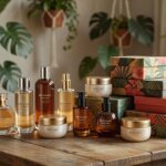 Produtos cosméticos da campanha Crie seu Presente do Boticário com caixas de presente