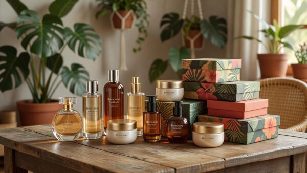 Produtos cosméticos da campanha Crie seu Presente do Boticário com caixas de presente