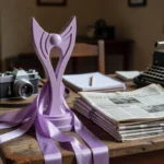 Troféu do Prêmio de Jornalismo Agosto Lilás do MPRO