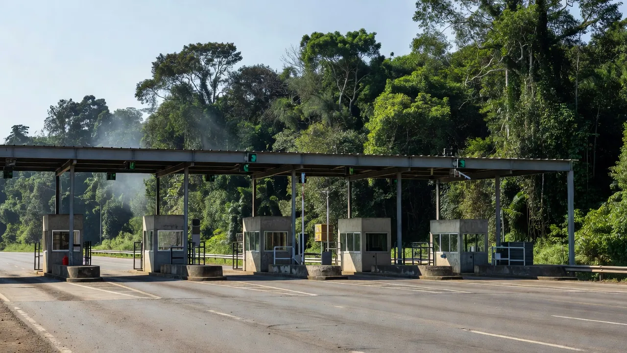Praça de pedágio em rodovia de Rondônia