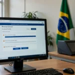 Tela de computador representando remoção de fake news pela Justiça Eleitoral no Brasil