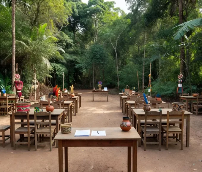 Cerimônia civil na Aldeia Central dos Cinta Larga na Amazônia