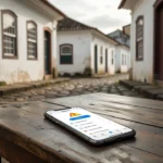 Smartphone com app Pardal para denúncias em eleições no Brasil