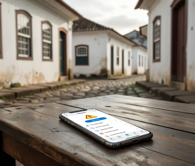 Smartphone com app Pardal para denúncias em eleições no Brasil