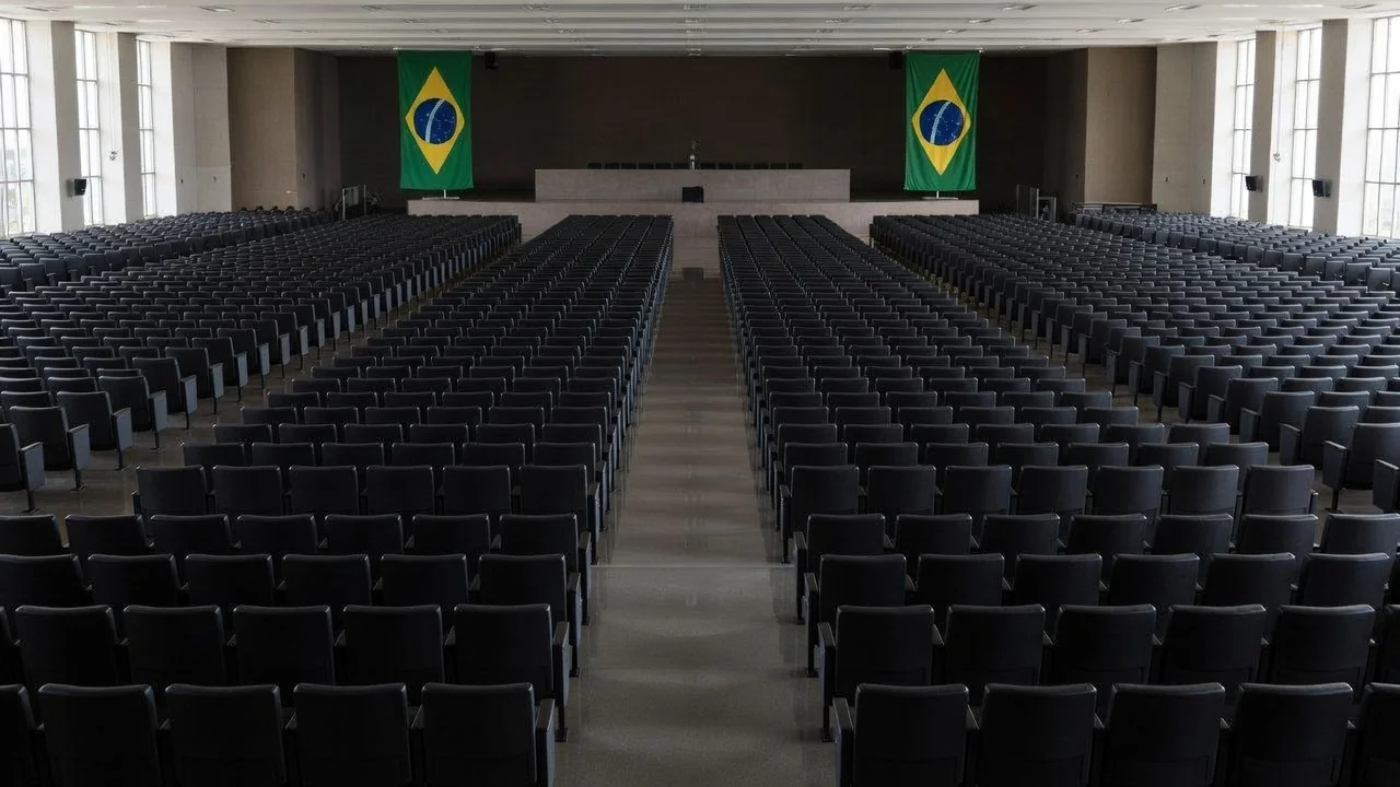 Auditório vazio para convenção do Progressistas em Brasília