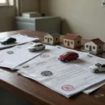 Documentos de declaração de bens ao TSE com casas e carros no Brasil