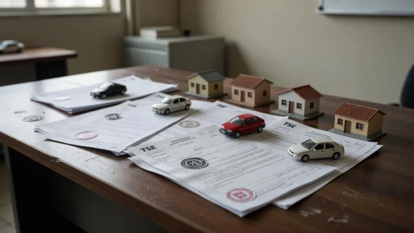 Documentos de declaração de bens ao TSE com casas e carros no Brasil