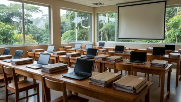 Sala de capacitação sobre reforma tributária em Ariquemes, Rondônia