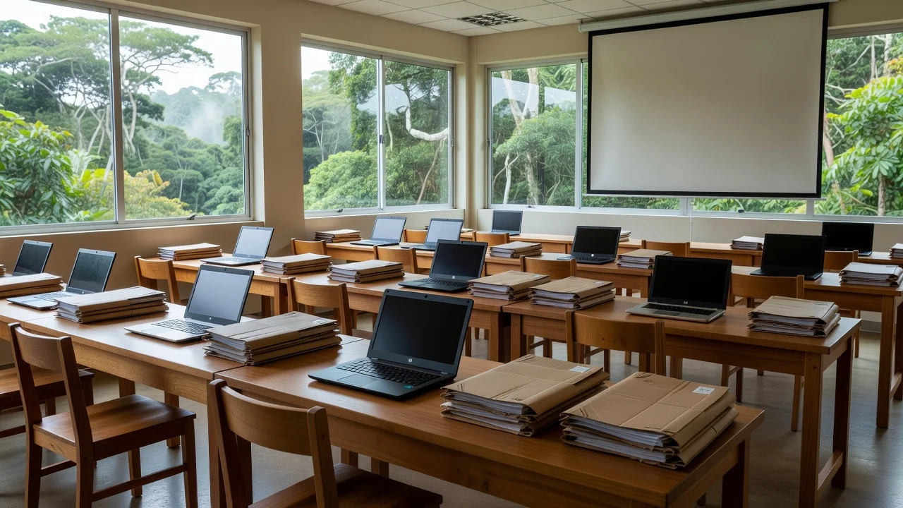 Sala de capacitação sobre reforma tributária em Ariquemes, Rondônia