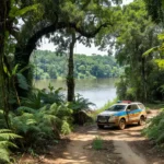 Viatura da polícia em operação na Ponta do Abunã, Rondônia