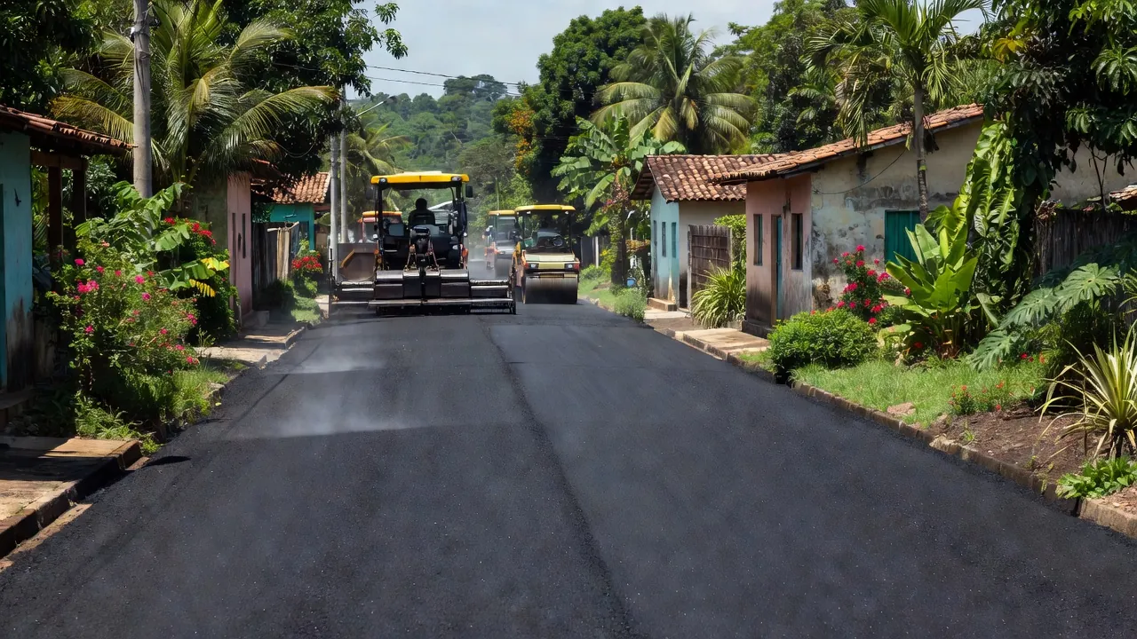 Ruas pavimentadas com asfalto no bairro Nova Esperança em Porto Velho